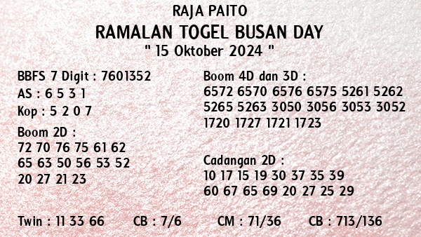 Prediksi Busan Day